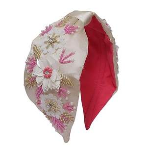 Meilleure vente Bandeau en tissu avec strass Bandeau de style rétro européen et américain pour femme de l'exportateur indien - Product Image 4