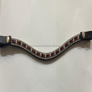 Correa de cuero con forma de onda para cejas, accesorio hecho a mano con 3 filas decorativas, cristales multicolor, mega banda ostentosa, 2023 - Product Image 4