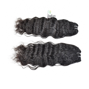 100% vierge indien Remy lâche vague profonde cuticule aligné faisceaux de cheveux humains non transformés donneur unique ondulé fabrique des Extensions - Product Image 1