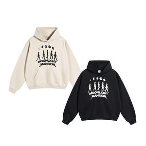 Survêtement unisexe de qualité supérieure en molleton 100% coton, sérigraphié et délavé à l'acide, personnalisé, épais, style streetwear hivernal, design 2 en 1 - Product Image 1
