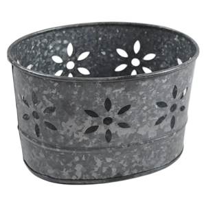 Maceta de flores cuadrada de Metal galvanizado de diseño clásico con asas para el hogar y el jardín, maceta de flores decorativa para Patio - Product Image 2
