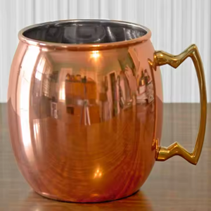 Tasse en cuivre martelée en métal 100% pur cuivre Mule de Moscou 8oz ensemble de tasses en cuivre avec logo - Product Image 3
