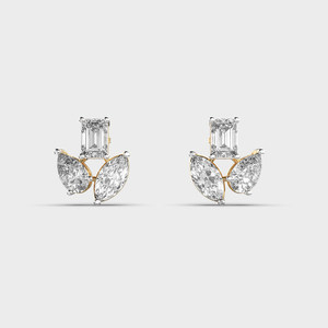 Luxe classique et à la mode 10K or massif Moissanite diamant boucle d'oreille Marquise poire coupe conception romantique cadeau de mariage pour les femmes - Product Image 3