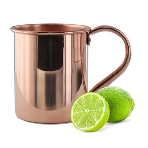 Tasse mule de Moscou en cuivre de qualité supérieure Tasse en cuivre argenté de table avec poignée au prix de gros - Product Image 4