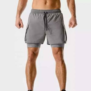 Ustom-pantalones cortos deportivos 2 en 1 para hombre, shorts transpirables 2 en 1 para correr y gimnasio - Product Image 3