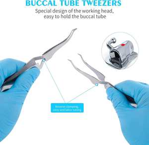 Pinzas para Colocación de Brackets, Instrumentos Dentales de Acero Inoxidable con Certificación CE, Juego de Instrumentos de Ortodoncia - Product Image 3