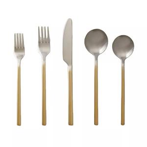 Juego de cubiertos de Metal antiguo de plata, conjunto de cubiertos hechos a mano de alta calidad de Metal y madera - Product Image 1