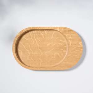 Bandeja para servir de madera de roble con esquinas redondeadas, plato de madera, tablero para servir, accesorios para espacios de trabajo hechos a mano | Refinado | - Product Image 3