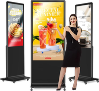 Layar LCD Digital Signage 55 Inci, Tipe Lantai, untuk Iklan, Pemutar Media Video dengan Perangkat Lunak Android CMS, WiFi 3G/4G