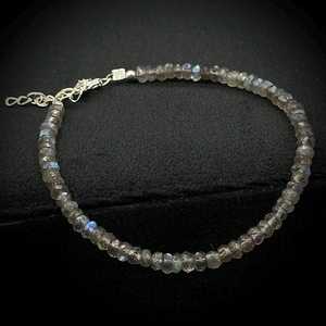 Pulsera de cuentas de piedras preciosas Rondelle facetadas de labradorita Natural, pulseras de moda minimalistas hechas a mano de 3-4mm para mujer a granel - Product Image 3