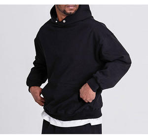 Survêtements à broderie 600 coton pour hommes 100% g/m² personnalisés poids lourd pour impression bouffante sweat à capuche surdimensionné d'hiver teint uni - Product Image 4