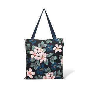 Bolsas de Tela de Algodón Midnight Bloom, Ecológicas y Reutilizables, con Cierre de Cordón y Cremallera, Diseño de Color Sólido - Product Image 6