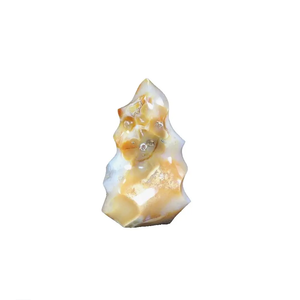 Natural Yellow Agate Carnelian <b>Crystal</b> Point <b>Feng</b> <b>Shui</b> Style Carved Base for Home or Office for Healing and Beauty - Product Image 6