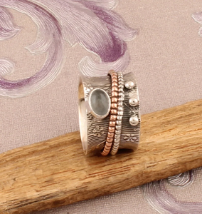 แหวนสมาธิดีไซน์ขนนกสีเงินสเตอร์ลิงสำหรับงานแต่งงานและงานปาร์ตี้ - Product Image 6