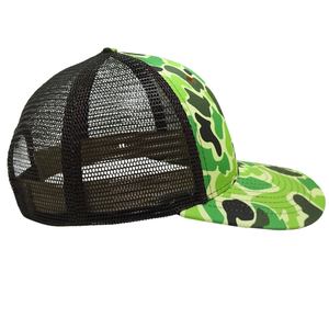 Casquette Trucker en Toile Camouflage Vert/Noir, 6 Panneaux Structurés, Réglable avec Boucle Simple en Plastique, Unisexe Adulte, Vente en Gros - Product Image 3