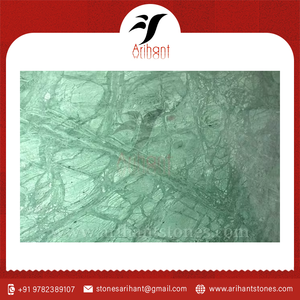 แผ่นหินอ่อนลายใบไม้สีเขียวแบบทันสมัยกระเบื้องปูพื้นห้องครัวขัดเงาธรรมชาติสำหรับโรงแรม - Product Image 2