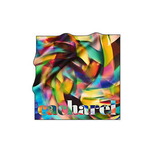 Silk Bordered Square Scarf with Abstract Pattern - Product Image 1