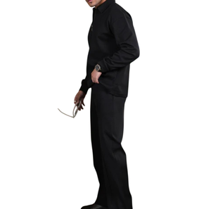 Conjunto Deportivo Unisex de Otoño, Estilo Urbano, Holgado, Sudadera Informal, Color Sólido, Algodón y Poliéster, Transpirable - Product Image 6