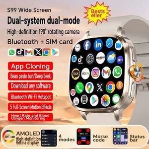 Reloj Inteligente Android 4G para Viajes al Aire Libre, Pantalla <span class=keywords><strong>Super</strong></span> AMOLED, Tarjeta SIM, Llamadas Independientes, Venta al por Mayor, Reloj Inteligente S7 de Lujo - Product Image 3
