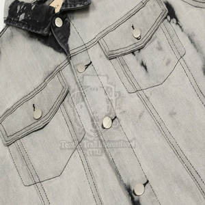 Veste en jean en toile de qualité supérieure pour homme, style streetwear, avec logo sur le devant, manches longues, col rabattu, 100% coton - Product Image 5