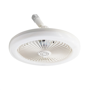 Ventilatore da soffitto moderno con attacco E27, motore AC, telecomando, luce <span class=keywords><strong>LED</strong></span> intelligente e 5 pale, ideale per casa e ufficio. - Product Image 1