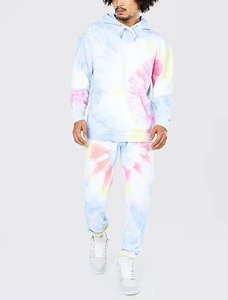Conjunto de Sudadera con Capucha y Pantalones Deportivos Tie Dye Pastel para Hombre, Conjunto de Dos Piezas, Ropa Casual de Calle, Ropa de Estar Suave y Moderna - Product Image 6