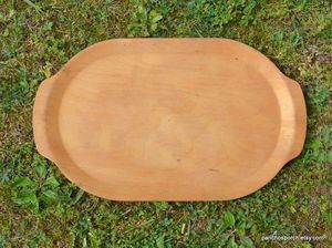 Juego de 2 bandejas de servicio de madera de primera calidad, diseño único, bandeja de servicio de forma personalizada para decoración del hogar, bandeja de servicio de vajilla - Product Image 3