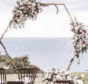 Support de cadre d'arche de mariage de haute qualité en métal doré rond robuste pour cérémonie fête réception scène bébé douche en gros - Product Image 6