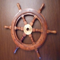 Modèle de volant de bateau en métal en bois nautique antique en laiton marron décor de bateau de mur de pêche poli imprimé cadeau de style pirate