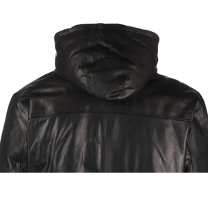 Veste d'hiver à capuche en peau de mouton véritable originale pour homme, col montant, logo frontal, imperméable, dernier design, OEM, haute qualité, personnalisable - Product Image 5