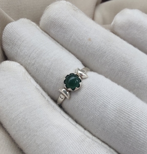Anillo de diseño redondo de Aventurina verde Natural, joyería de piedras preciosas hechas a mano de Plata de Ley 925 - Product Image 1