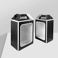 Sac pliable écologique noir grande capacité, dégradable, avec étiquette personnalisée, spécial pour gâteaux du Nouvel An, fleurs et jouets en peluche