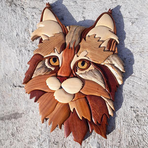 Decoración de la esquina del hogar carpintería plaga colgante de pared intarsias recuerdo de madera imán de nevera - Product Image 1