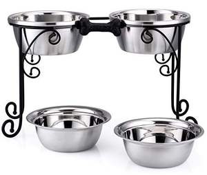 Stainless Steel Metal <b>Dog</b> Bowl With Heavy Duty Stand For Outdoor Indoor <b>Dog</b> Feeding And Mess Free Eating - Product Image 6
