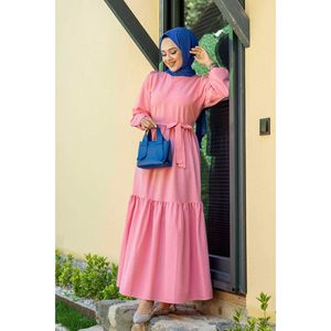 ชุดฮิญาบ terikoton ในรายละเอียดของ shirred ผงสีเจียมเนื้อเจียมตัว - Product Image 1