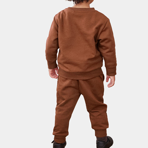 Custom Kids Tech Stacked Sweatsuit Conjuntos Imprimir Logo Algodón Liso Invierno Para Niños Niñas French Terry 2 Piezas Camisa Jogger Set - Product Image 1