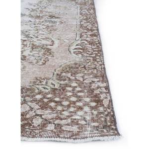 พรมขนสัตว์ถักมือสไตล์วินเทจ สีเบจและสีน้ำตาล ลายเหรียญแบบนามธรรม รูปทรงสี่เหลี่ยมผืนผ้า สำหรับห้องนั่งเล่นหรือทางเดินในบ้าน Pae-2169 - Product Image 4