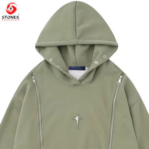 Sudadera con Capucha Estilo Cremallera, Diseño Personalizado e Impresión de Logotipo, Talla Única, 100% Algodón, Gran Venta, Alta Calidad, Servicio OEM - Product Image 4