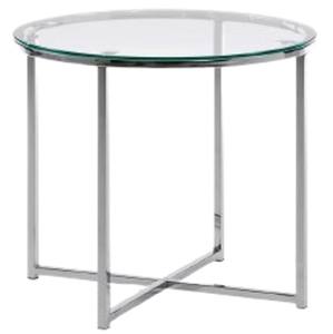 Table basse en verre trempé ronde Chrome moderne canapé Table à thé Table centrale pour salon chambre - Product Image 4