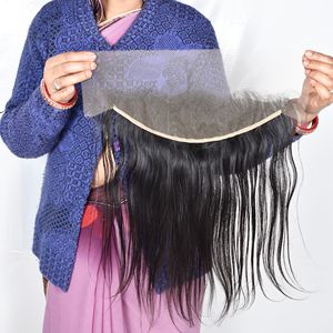 Extensions de cheveux humains indiennes 13*4 HD Frontal temple Weaving 100% naturelles, couleur naturelle noire, vente en gros pour femmes, double trame machine - Product Image 5