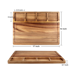 Tabla de cortar de madera de acacia con recipientes para embutidos fríos, ideales para fiestas y postres, procedentes de Vietnam. - Product Image 2