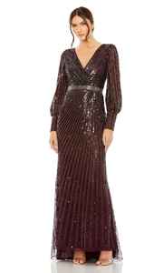 Elegante Vestido de Noche con Lentejuelas y Cuentas, de Lujo, con Mangas Largas para Fiestas de Noche y Graduación, Hermosos Vestidos - Product Image 6