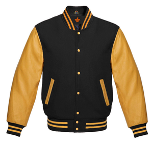 Custom Embroidered Logo Letterman Varsity Baseball <b>Jackets</b> for <b>Men</b> Genuine Cowhide Leather Sleeves <b>Men's</b> Varsity <b>Jackets</b> - Product Image 1