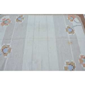 Classic Traditional Brown Beige Wool Rug 5.5 X 8.7 ft Handmade Vintage Turkish Patchwork Design for Bedroom Hallway Latex - Product Image 5