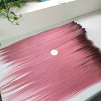 Vente chaude Remy Extensions de Cheveux Ombre Rose Couleur Bundles Avec Fermeture Extensions de Cheveux Bruts Avec Prix de Gros