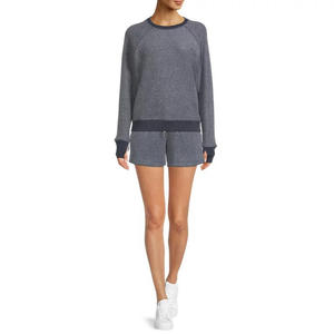 Shorts de survêtement en molleton taille haute pour femme, 100 % coton, couleur personnalisable, respirant, séchage rapide, écologique, pour entraînement en extérieur et jogging - Product Image 2