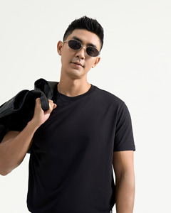 Camiseta Formal de punto de manga corta para hombre, mezcla de algodón de ajuste Regular, suave, transpirable, antiarrugas, ecológica, de alta calidad - Product Image 2