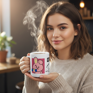 Tazza da Caffè in Ceramica BT21 con Motivo Cartoon Cooky e Design a Manubrio, Confezione Regalo Creativa per Regali o Uso Quotidiano - Product Image 2
