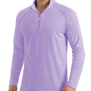 Nuevo estilo, polos de manga larga con cremallera de cuarto de verano para hombre, Color sólido, secado rápido, nuevo diseño, algodón de moda de talla grande - Product Image 1
