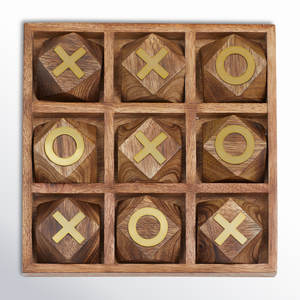 Jeu de Tic Tac Toe en Bois Portable Idéal pour les Rassemblements Familiaux, les Fêtes, l'Éducation, le Divertissement et la Compétition Amicale en provenance d'Inde - Product Image 1